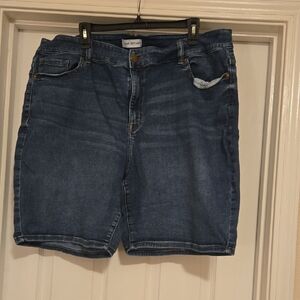 Lane Bryant Dark Blue Denim Jean Shorts